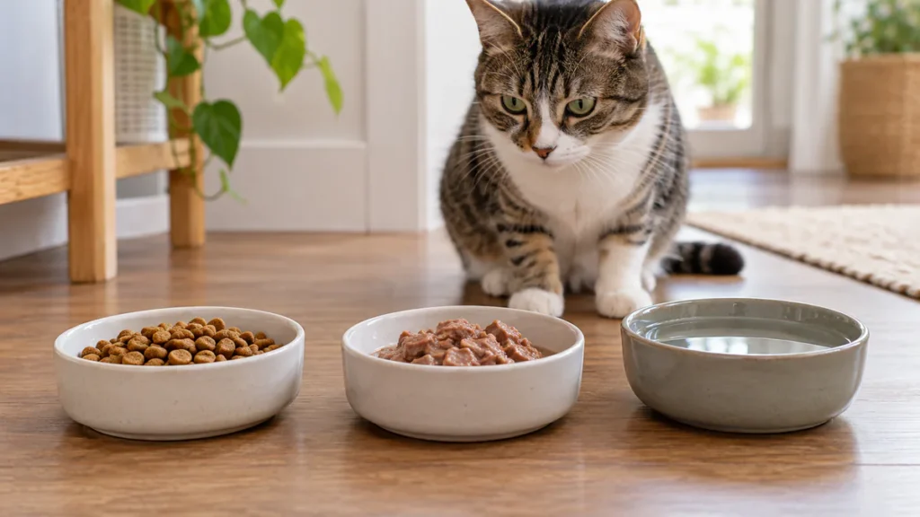 Ração para gato castrado: entenda as diferenças e por que é necessário mudar! Porções de ração seca e úmida para gato castrado