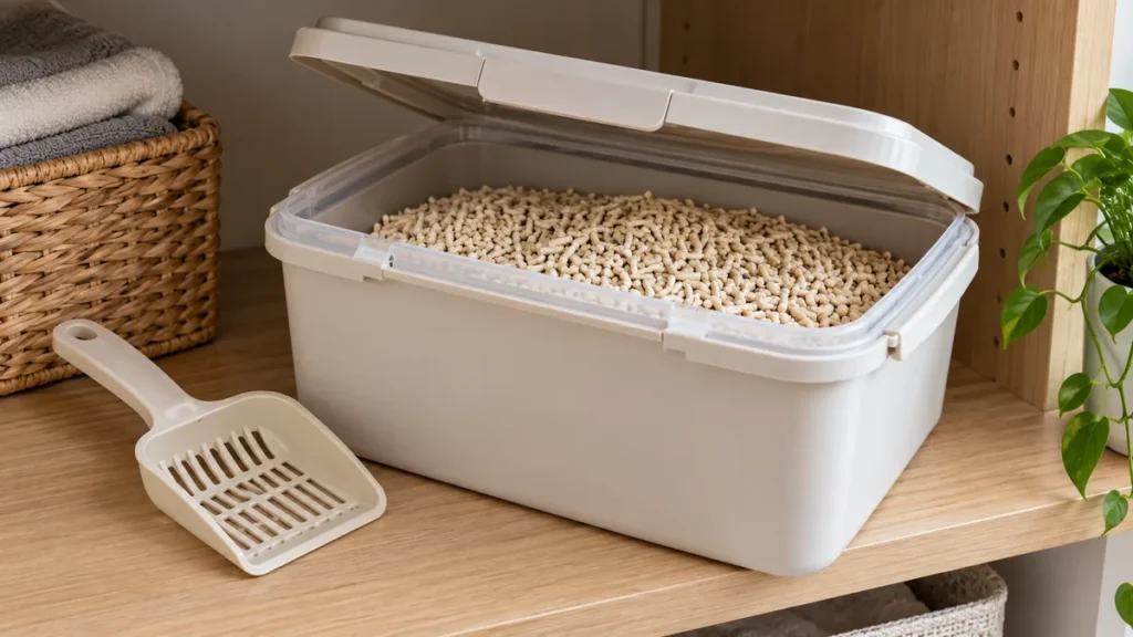 Granulado de tofu armazenado em recipiente fechado e protegido da umidade