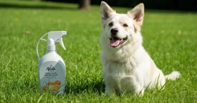 Cão com hálito fresco após uso de spray à base de cana-de-açúcar