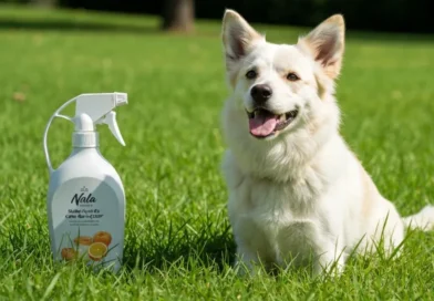 Cão com hálito fresco após uso de spray à base de cana-de-açúcar