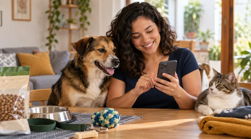 Tutora compra produtos para cão e gato pelo celular