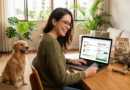 Pessoa realizando sua primeira compra online de produtos para pets e aplicando um cupom de desconto.