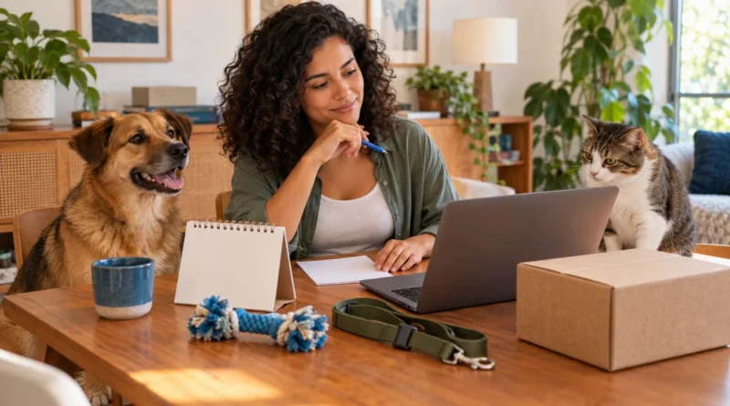 Tutora planeja compras de produtos para pets durante uma promoção